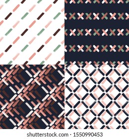 Set. Cross. Vector illustration with patterns.