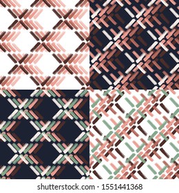 Set. Cross. Vector illustration with patterns.