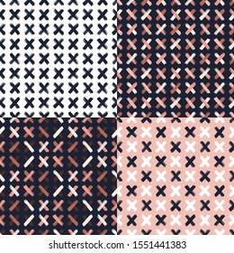 Set. Cross. Vector illustration with patterns.