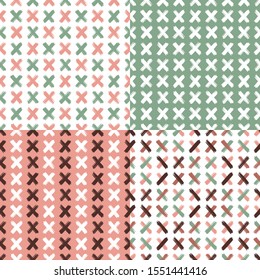 Set. Cross. Vector illustration with patterns.