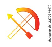 set of crossbow with arrow logo, icon, isolated on white background. weapon, bow, crossbow, cross, crossed, arrow, ammo, hunt, hunter, hunting, archer, archery, sticker, clipart, vector illustration