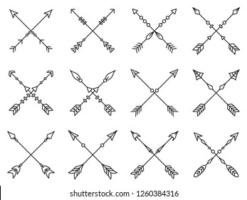 Set of crossed arrows 