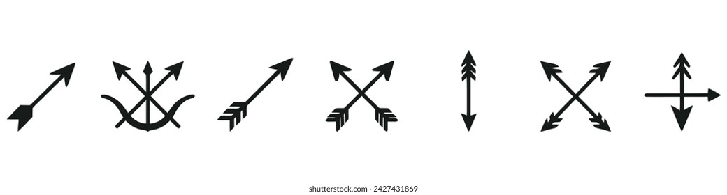 set of crossed arrows. Vector illustration flat design style