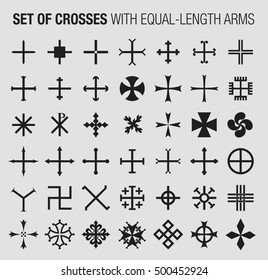 Set of crosses with equal-length arms.