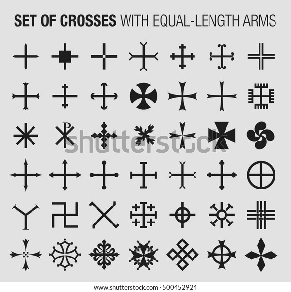 Set Crosses Equallength Arms Stock Vector (Royalty Free) 500452924