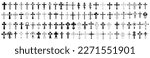 Set of crosses on white background