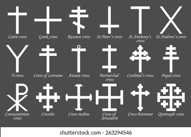 Set of crosses. Vector illustration