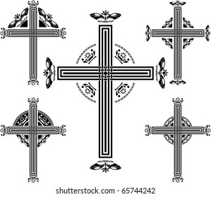 set of crosses. vector illustration