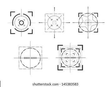 Set of crosshairs - illustration