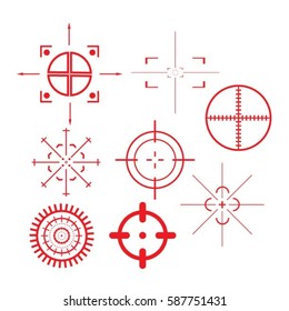 Set of crosshairs - illustration