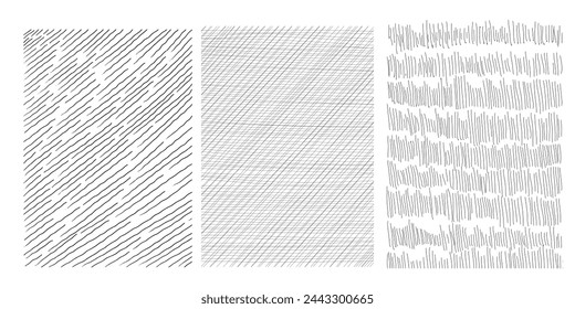 Set of crosshatch texture isolated, hand drawn