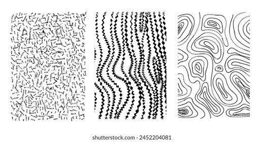 Set of crosshatch texture isolated, hand drawn
