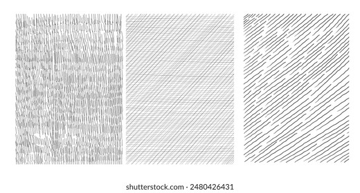 Set of crosshatch texture isolated, hand drawn