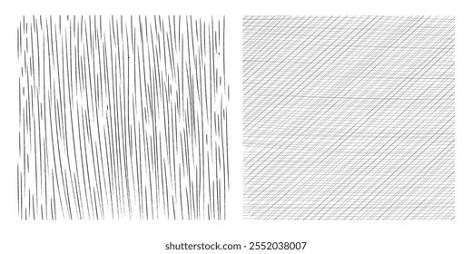 Set of crosshatch texture isolated, hand drawn, line texture
