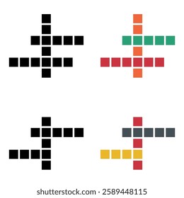 Set of Crossword concept icon, cross word graphic, web flat vector illustration .