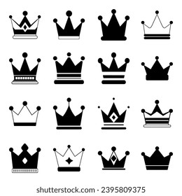 Set of crown icon. Pictogram vector design.