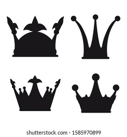 Set Crown Icon Royal, luxury symbol King, Queen. Vector illustration logo, app, UI isolated