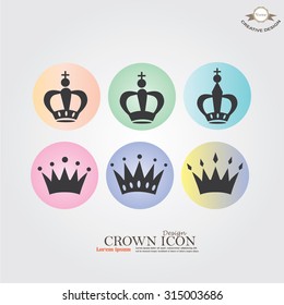 Set of Crown icon.crown.vector illustration.