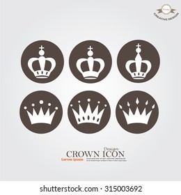 Set of Crown icon.crown.vector illustration.