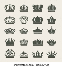 Set of crown icons