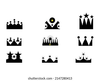 set of crown  icons for design