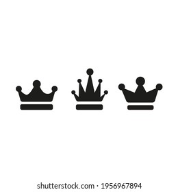 Set of crown icons. Different crowns. Vector graphics