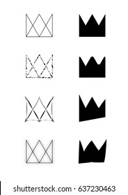 Set of crown Icons in trendy flat and linear style isolated on white background. Crown symbol for your web site design, logo, app. Vector illustration