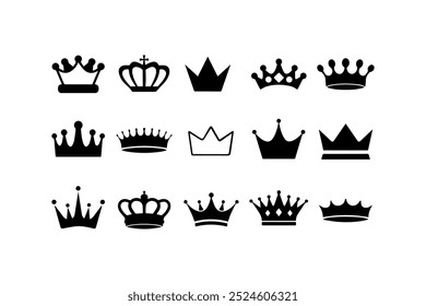 Set of Crown Icons in Various Styles. Vector illustration design.