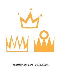 set of crown icons vector