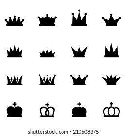 Set of crown icons, vector illustration