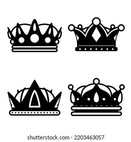 Set of Crown isolated on white background