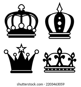 Set of Crown isolated on white background