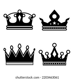 Set of Crown isolated on white background