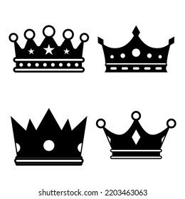 Set of Crown isolated on white background