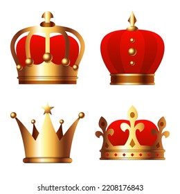 Set of Crown isolated on white background