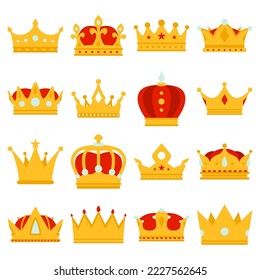 Set of Crown isolated on white background