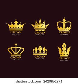 plantilla gráfica de diseño de logotipo de corona