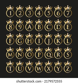 Set of Crown Logo. Royal Crown Logo for Spa, Yoga, Beauty, Fashion, Star, Elegant, Luxury Sign