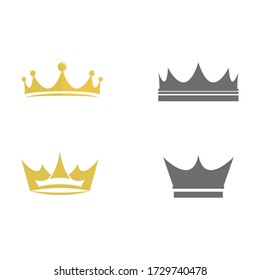 Set Crown Logo Template vector icon illustration design