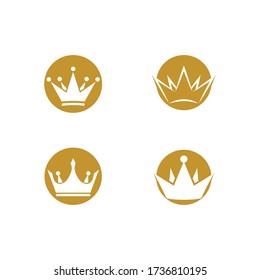 Set of Crown Logo Template vector illustration