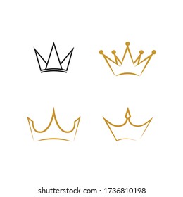 Ilustración vectorial de la plantilla de logotipo de la corona