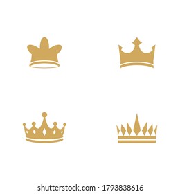 Set Crown Logo Template vector icon illustration design