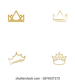 Set Crown Logo Template vector icon illustration design