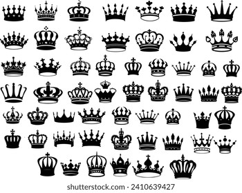 Set of Crown Silhouette Collections svg