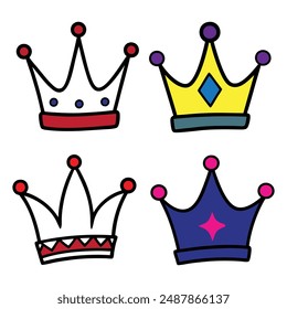 A Set of Crown vector illustration