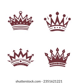 Set of crown vector illustration design on white background