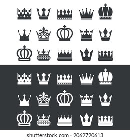 set of crown - vector template