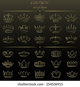 Set of crowns in different styles.