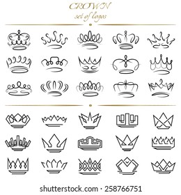 Set of crowns in different styles.