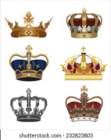 Set of  crowns isolated.